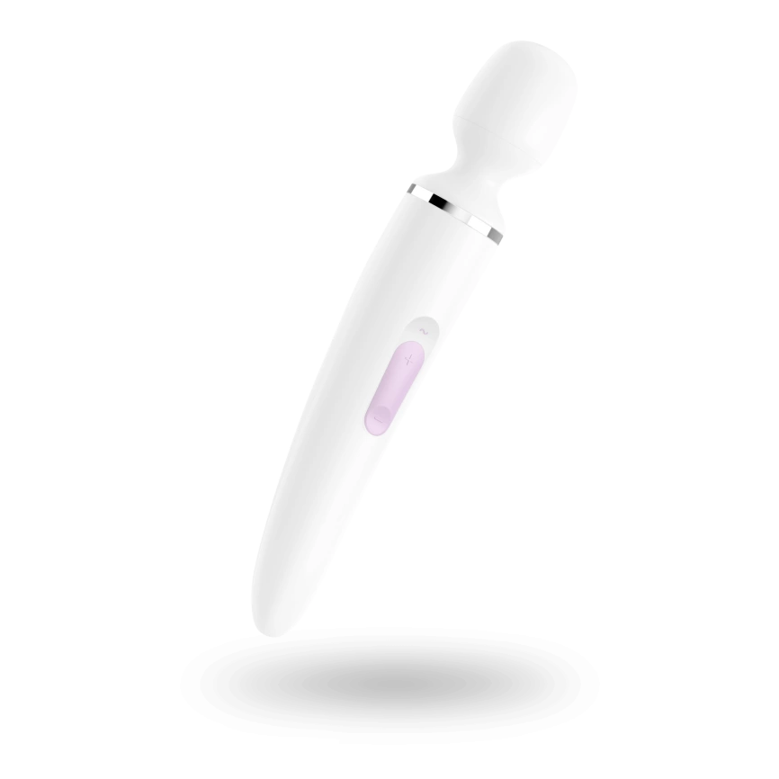 Вибромассажер Satisfyer Wand-er Woman (White/Chrome), водонепроницаемый, мощный, размер XXL фото 1
