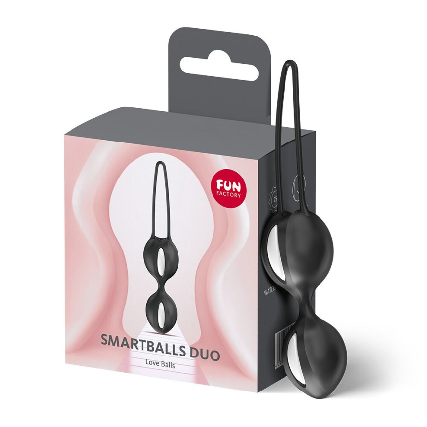 Вагінальні кульки Fun Factory SMARTBALLS DUO Black, 2 шт, діаметр 3,2 та 3,6 см фото 7