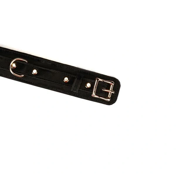Ошейник с поводком Liebe Seele Boudoir Amor Collar with Leash Black, три кольца фото 5