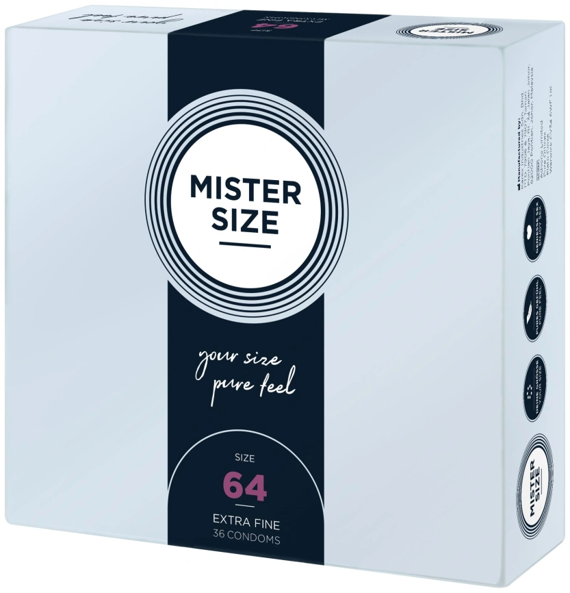 Презервативы Mister Size - pure feel - 64 (36 condoms), толщина 0,05 мм фото 2