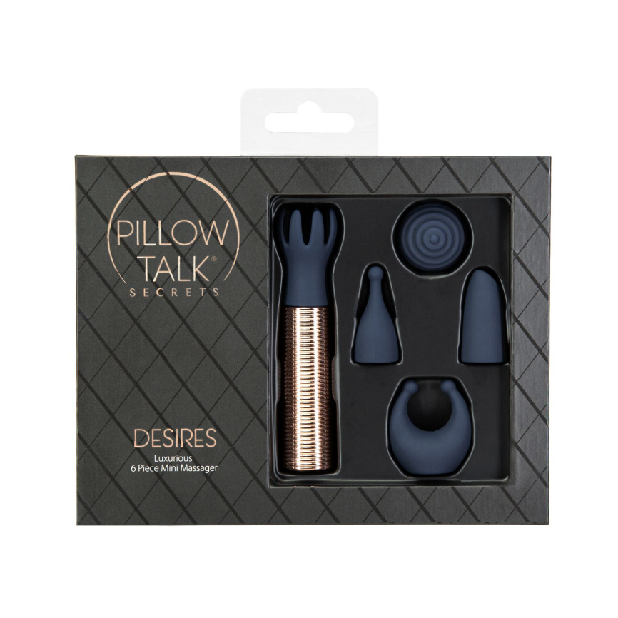 Вібромасажер Pillow Talk Secrets Desires 6-Piece Mini Massager Set - Navy фото 1