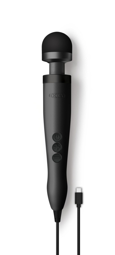 Вібромасажер DOXY3 USB-C Massager MATTE BLACK, кабель USB-C, регульована інтенсивність, компактний фото 4