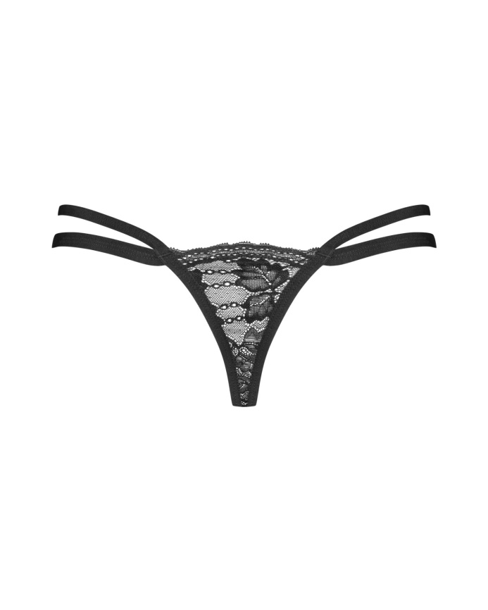 Трусики-стрінги Obsessive Nutris thong, XL/2XL, мереживні, дуже м’які, з подвійними боковинками фото 3
