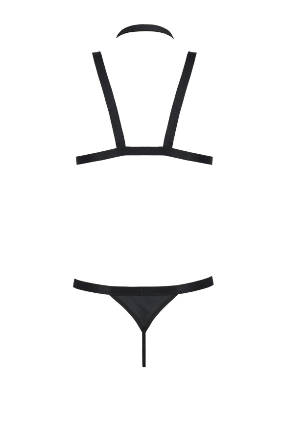 Комплект чоловічої білизни зі стреп Passion 039 SET ANDREW XXL/XXXL Black, стринги, шлейки фото 4