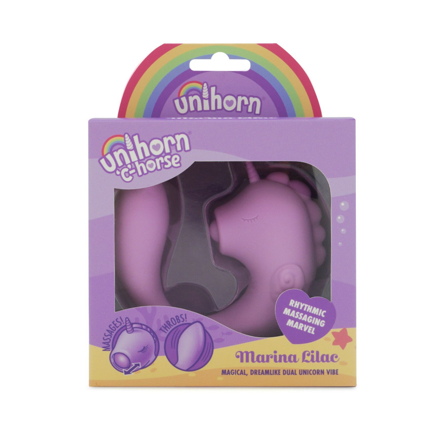 Вібратор-єдиноріжка Unihorn – C Horse – Marina Lilac, вагінально-кліторальна стимуляція, 2 мотори по 10 режимів фото 9