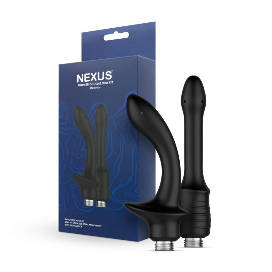 Набір анальних насадок для душу Nexus Beginner Shower Douche Duo Kit – Black, 2 шт. фото 8