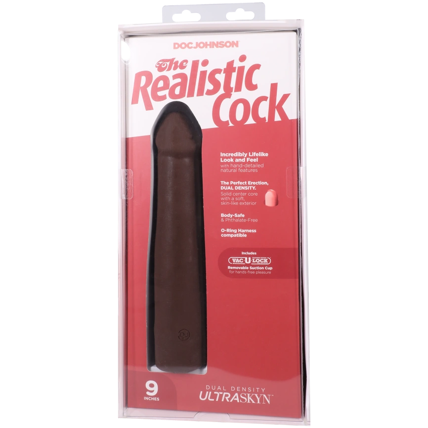 Фаллоимитатор Doc Johnson The Realistic Cock ULTRASKYN - 9 Inch Chocolate фото 9