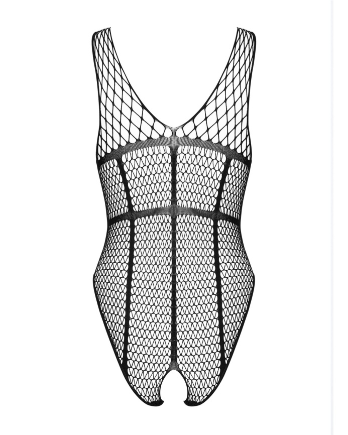 Бодістокінг із великої сітки з доступом Obsessive B117 teddy S/M/L, чорний фото 6