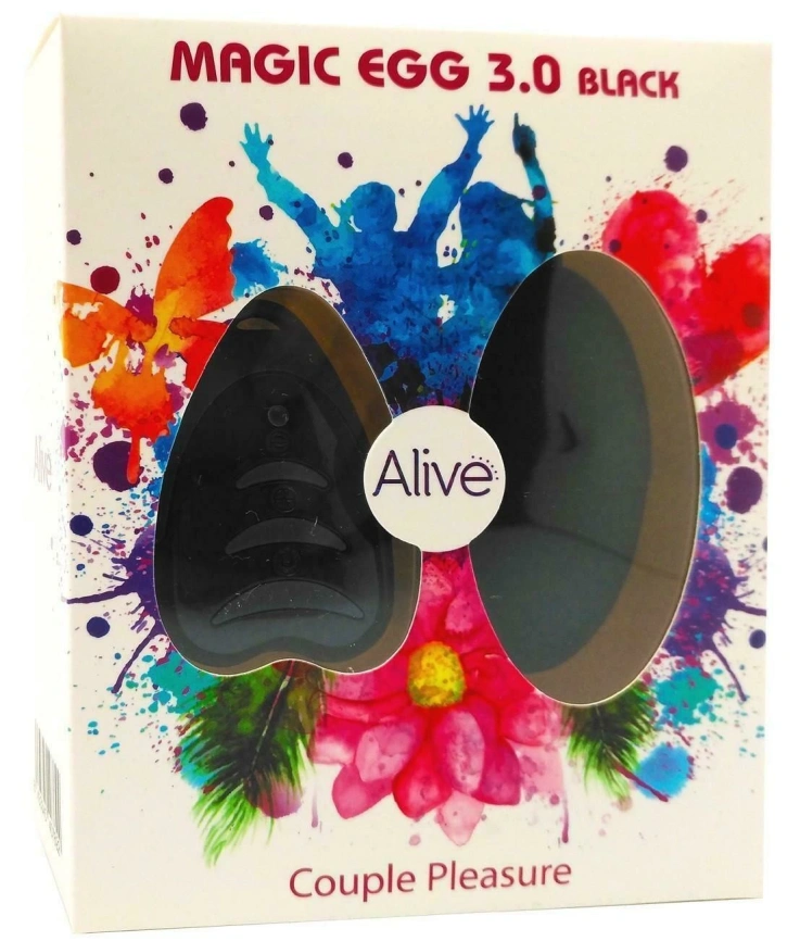 Виброяйцо Alive Magic Egg 3.0 Black с пультом ДУ, на батарейках фото 2