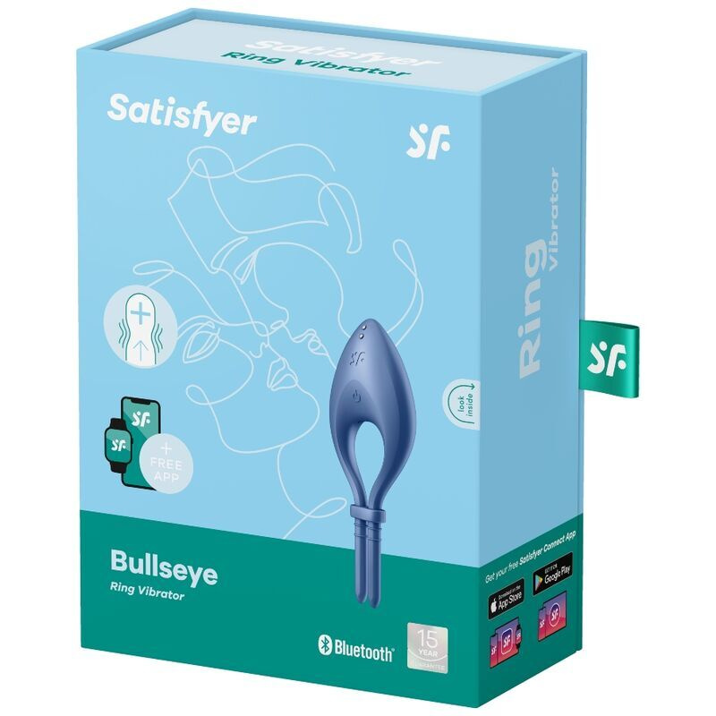 Ерекційне смарт-віброкільце ласо з регулюванням розміру Satisfyer Bullseye Blue фото 3