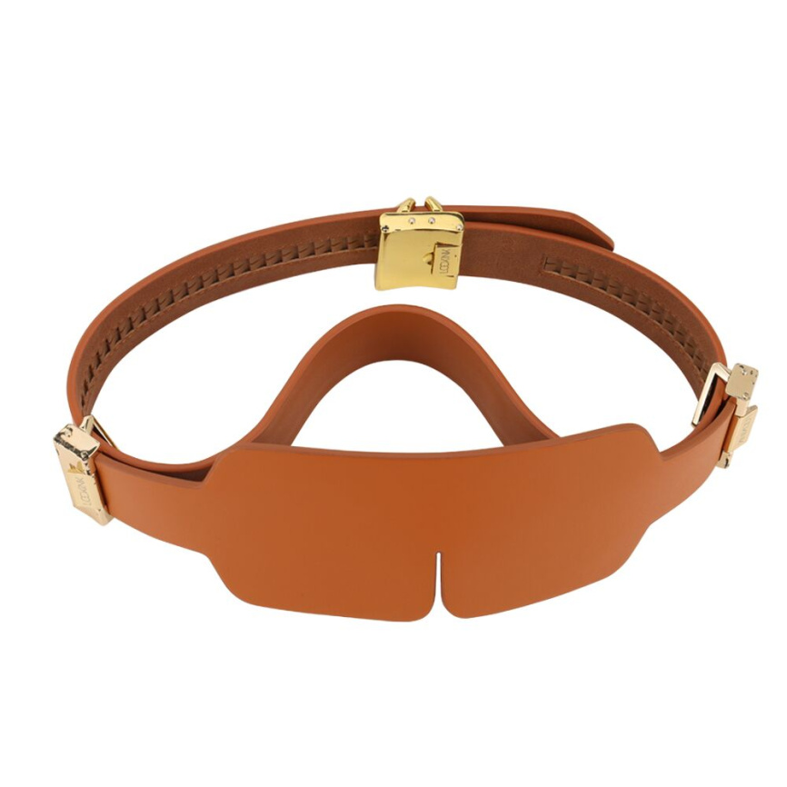 Маска на очі LOCKINK Blindfold Kit, коричнева, натуральна шкіра, регульований обсяг фото 1