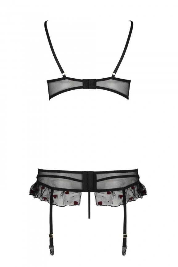 Сексуальный комплект с поясом для чулок Passion LOVELIA SET L/XL, black фото 6