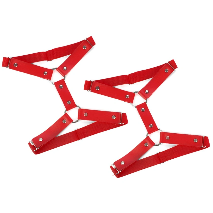 Гартеры на ногу из натуральной кожи Art of Sex - Kristina Leg Garters (2 шт), цвет Красный фото 4