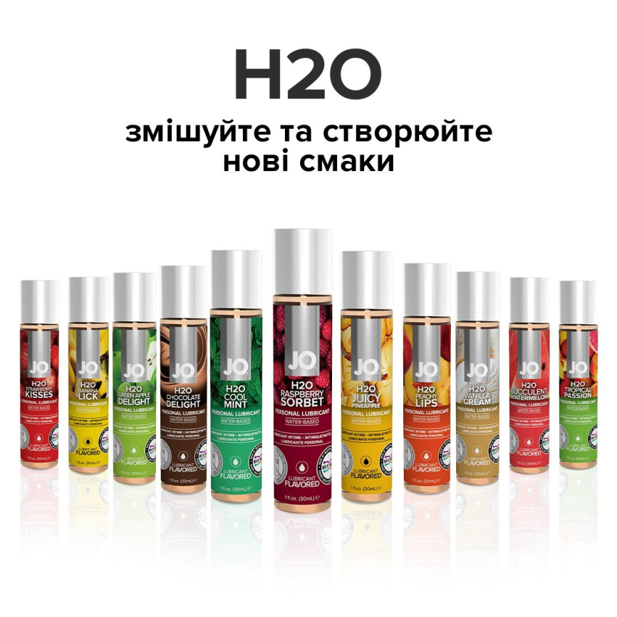 Змазка на водній основі JO H2O — Raspberry Sorbet (30 мл) без цукру, рослинний гліцерин фото 5