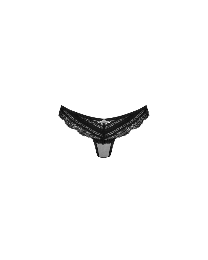 Полупрозрачные трусики с подвеской Obsessive Ivannes panties black L/XL, черные фото 5