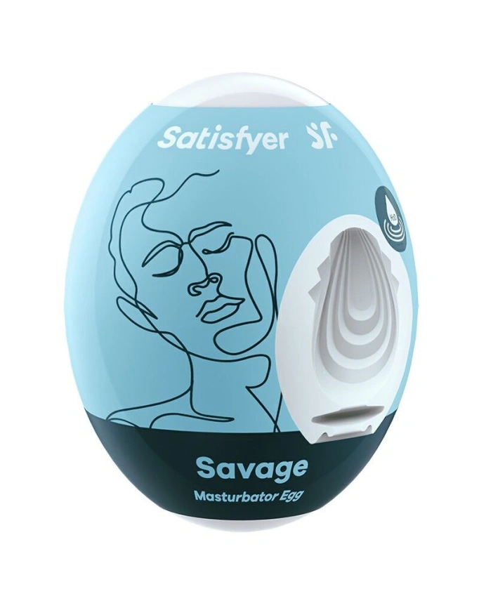 Самосмазывающийся мастурбатор-яйцо Satisfyer Masturbator Egg Savage, одноразовый, не требует смазки фото 1