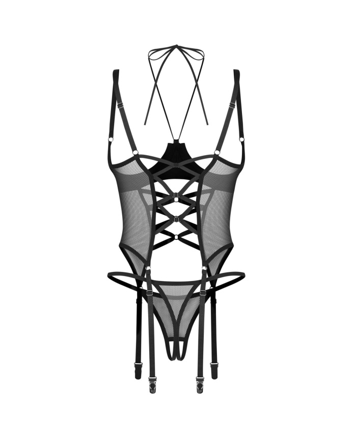 Корсет Obsessive Dominna cupless corset & crotchless thong L/XL фото 5