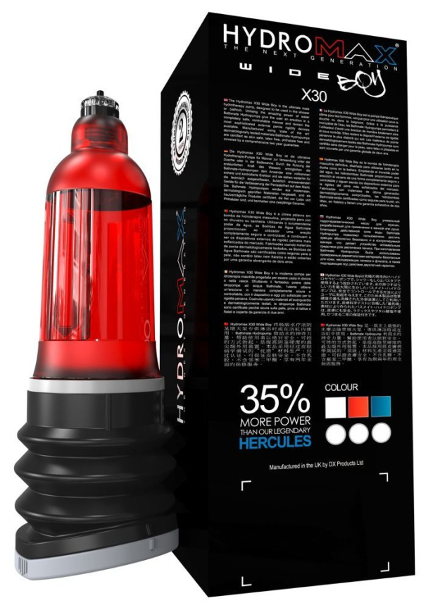 Гідропомпа Bathmate Hydromax 7 WideBoy Red, для члена довжиною від 12,5 до 18 см, діаметр до 5,5 см фото 2