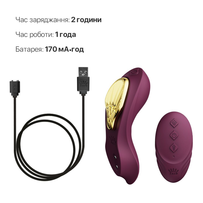 Смарт-вібратор у трусики Zalo - AYA Velvet Purple, насадка та пульт ДК фото 6