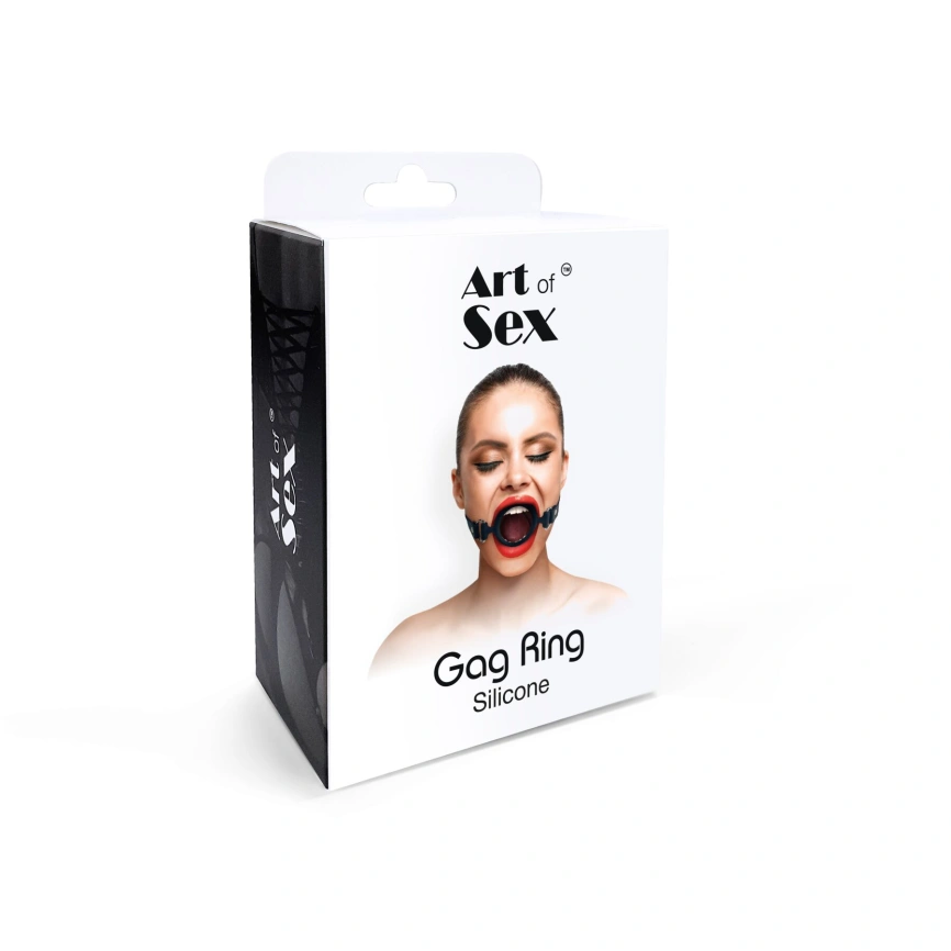 Кляп-расширитель силиконовое кольцо Art of Sex – Gag ring, красный, натуральная кожа фото 4