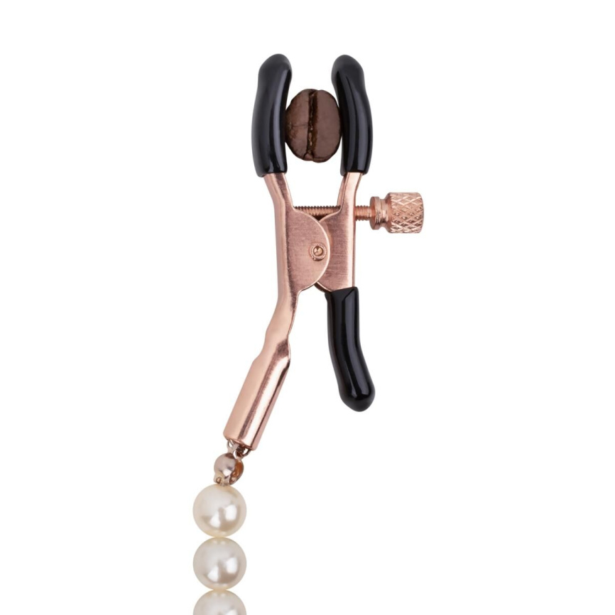 Затискачі для сосків з перлинним ланцюжком Rosy Gold - Nipple Clamps Pearls фото 4