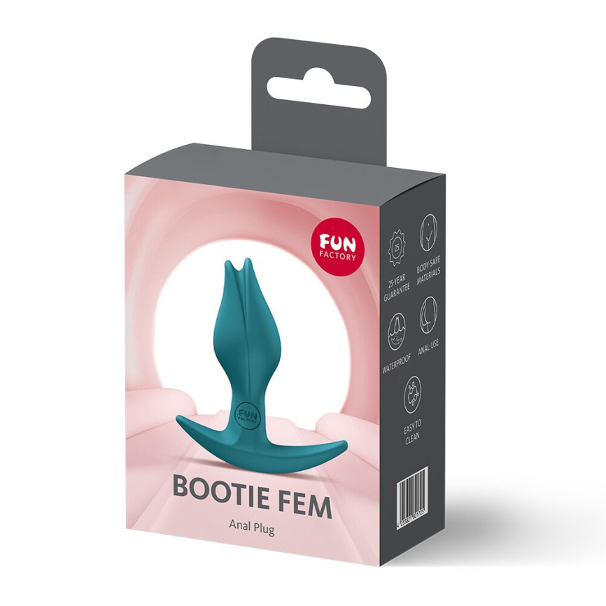 Анальна пробка Fun Factory BOOTIE FEM Bottle Green, у вигляді бутона, діаметр 2,9 см, тонкий обмежувач фото 7