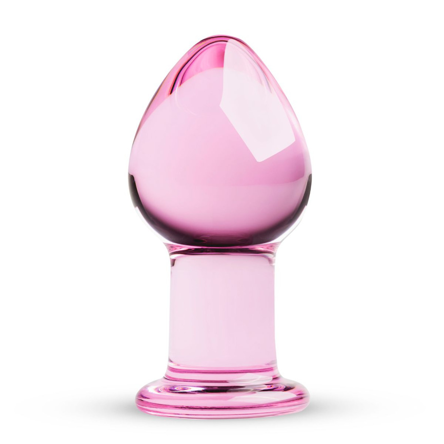 Рожева анальна пробка зі скла Gildo Pink Glass Buttplug No. 27 фото 1