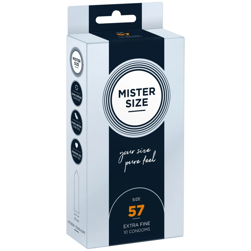 Презервативы Mister Size - pure feel - 57 (10 condoms), толщина 0,05 мм фото 1