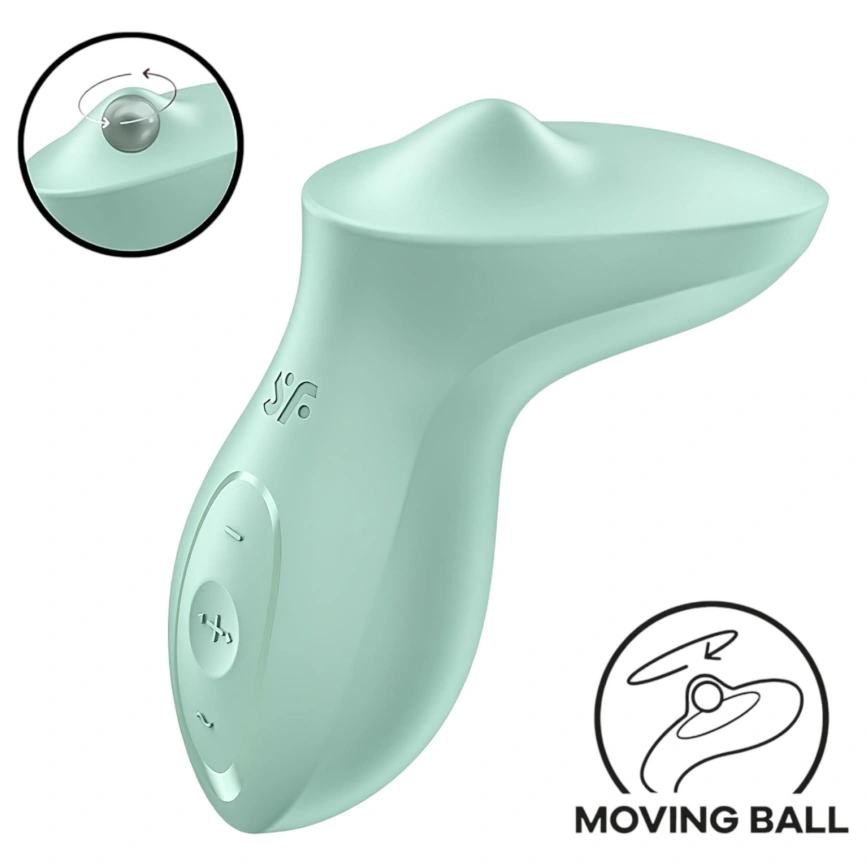 Вибратор для клитора с жемчужной стимуляцией Satisfyer Exciterrr Mint, 2 независимых мотора фото 1