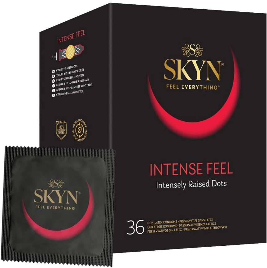 Безлатексные премиум-презервативы SKYN Intense Feel 36 шт, точечный рельеф фото 1