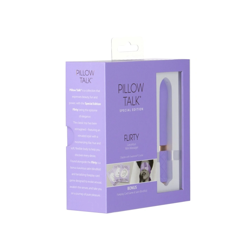 Роскошный вибратор Pillow Talk Flirty Purple Special Edition, Сваровски, повязка на глаза+игра фото 10