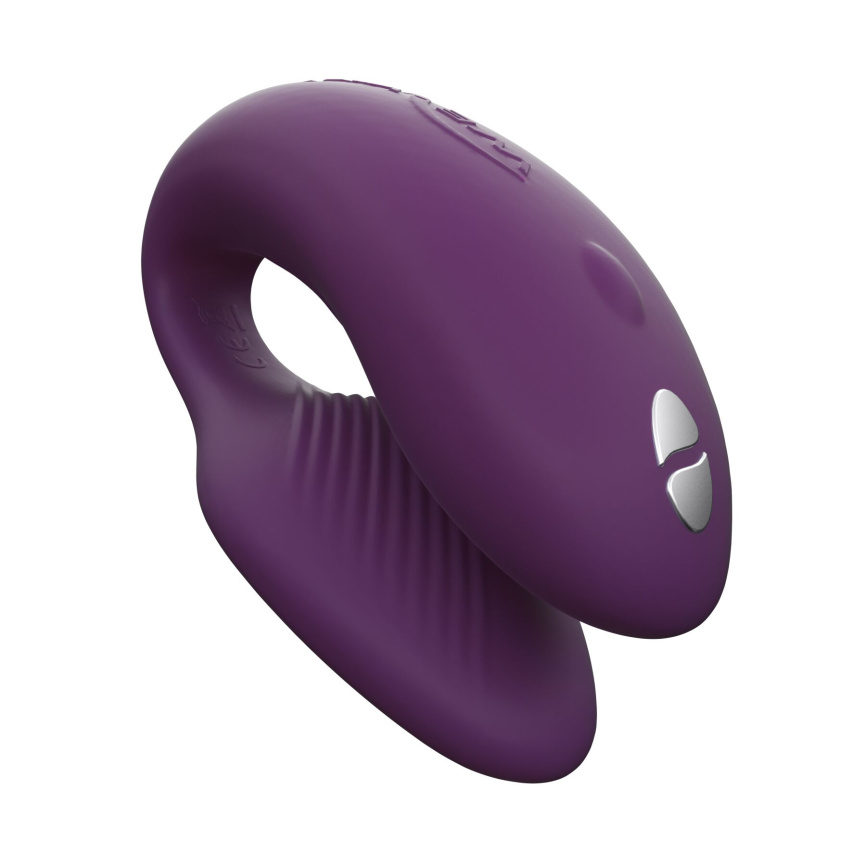 Смарт-вібратор для пар We-Vibe Chorus Purple, сенсорне керування вібраціями стисненням пульта	 фото 1