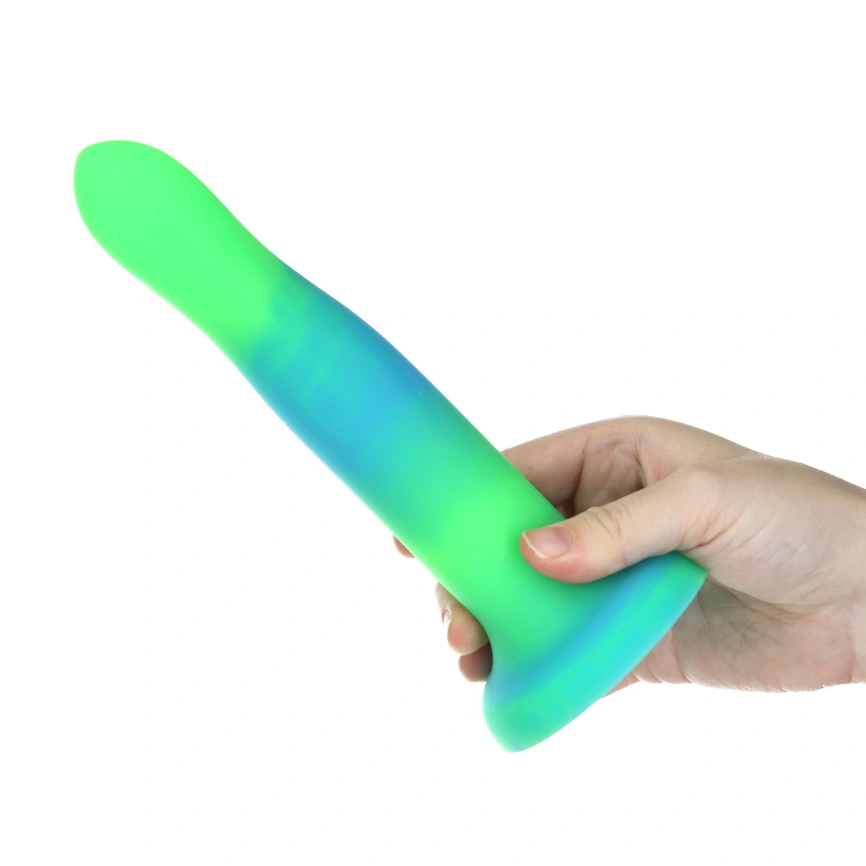 Светящийся в темноте фаллоимитатор ADDICTION Rave 8″ Glow in the Dark Dildo Blue Green, 20,3 см фото 5