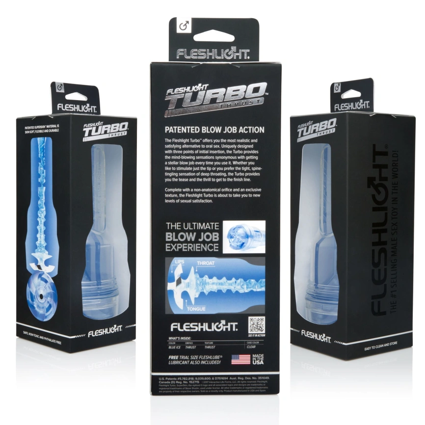 Мастурбатор Fleshlight Turbo Thrust Blue Ice (имитатор минета) фото 3
