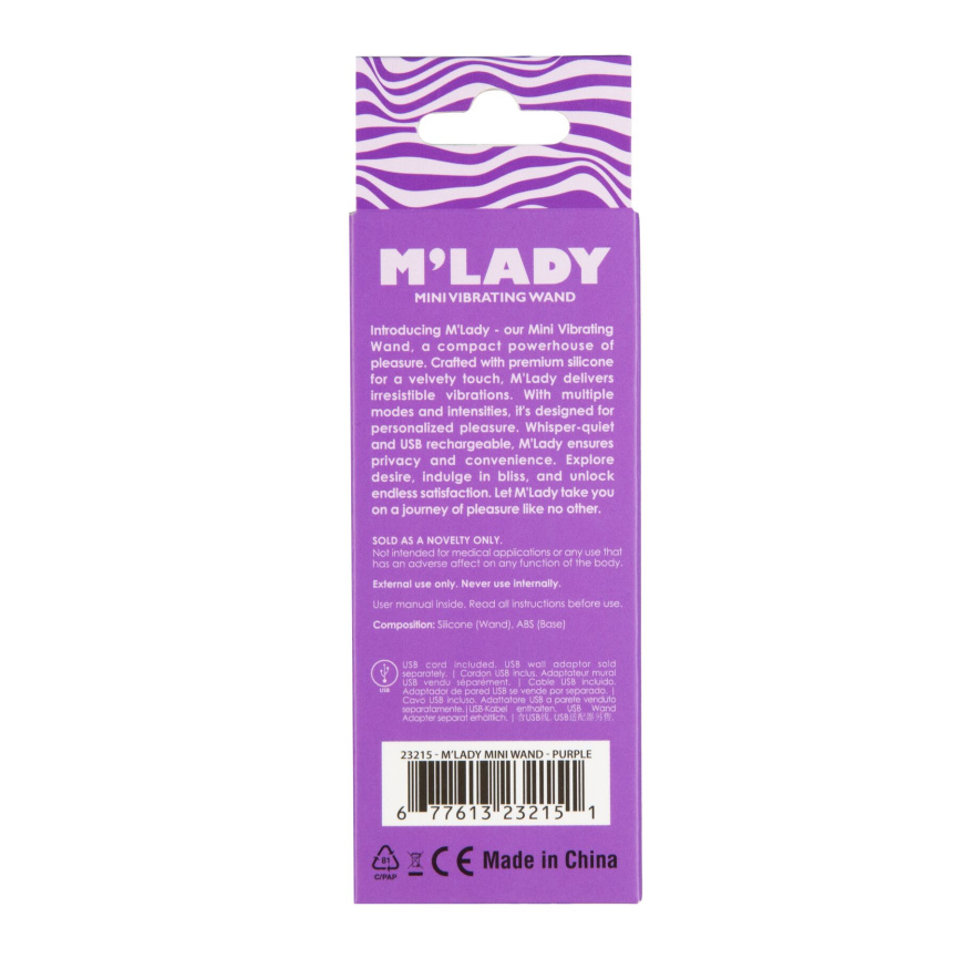 Вібромасажер M’Lady Mini Vibrating Wand Purple фото 4