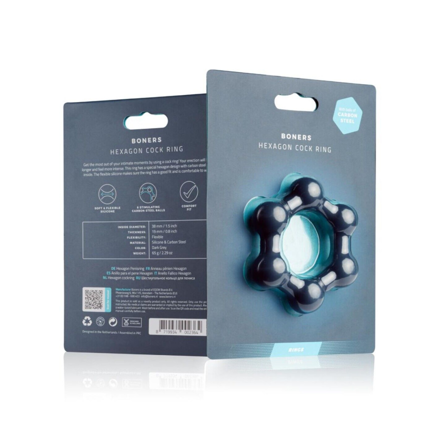 Ерекційне кільце Boners Hexagon Cock Ring фото 5