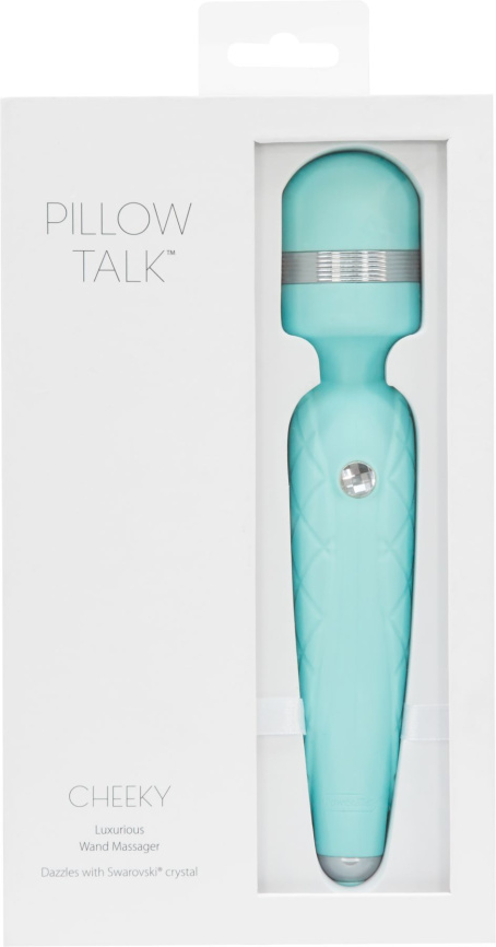 Розкішний вібромасажер PILLOW TALK - Cheeky Teal з кристалом Swarovski, плавне підвищення потужності фото 7