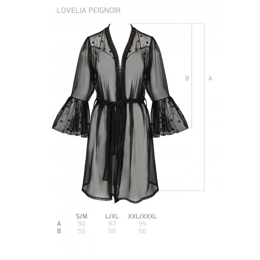 Повітряний пеньюар Passion LOVELIA PEIGNOIR XXL/XXXL, black фото 7