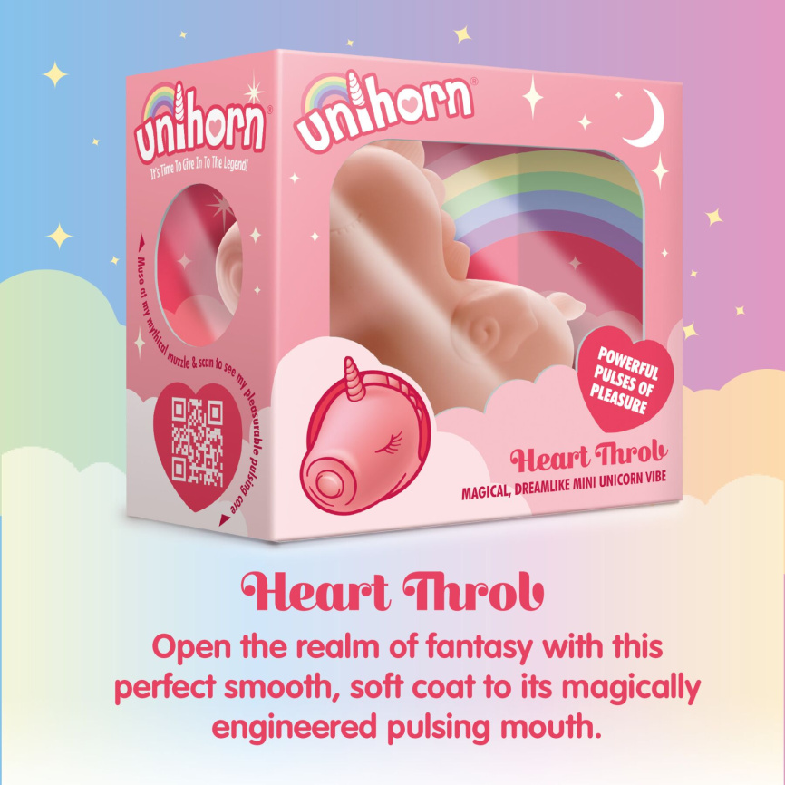 Вібратор-єдиноріжка Unihorn – Heart Throb, з пульсацією фото 6