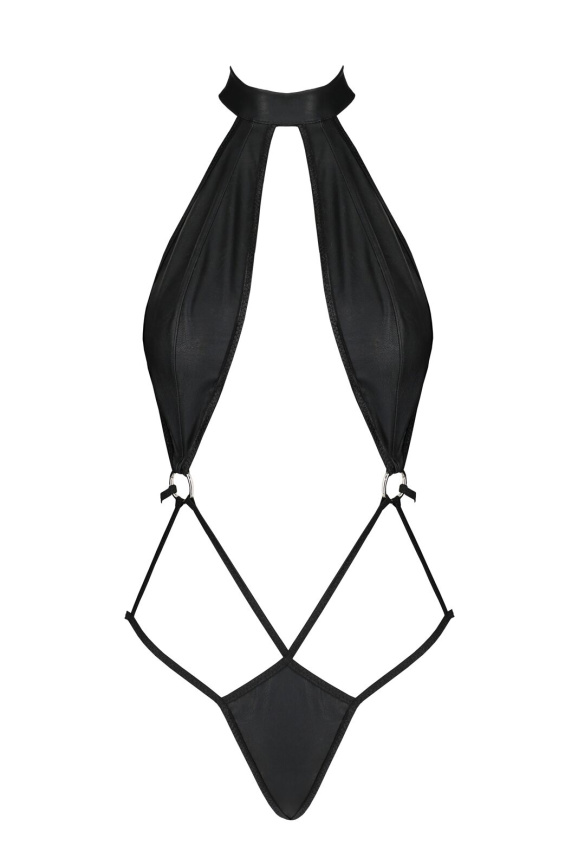 Боді-халтер з екошкіри Passion JANNIES BODY L/XL black фото 3