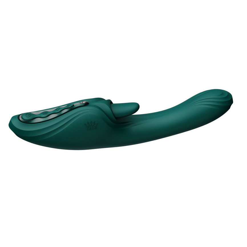 Смарт-вібратор Zalo Ares Turquoise Green, підігрів, 3 мотори, язичок для клітора, стимуляція точки G фото 9