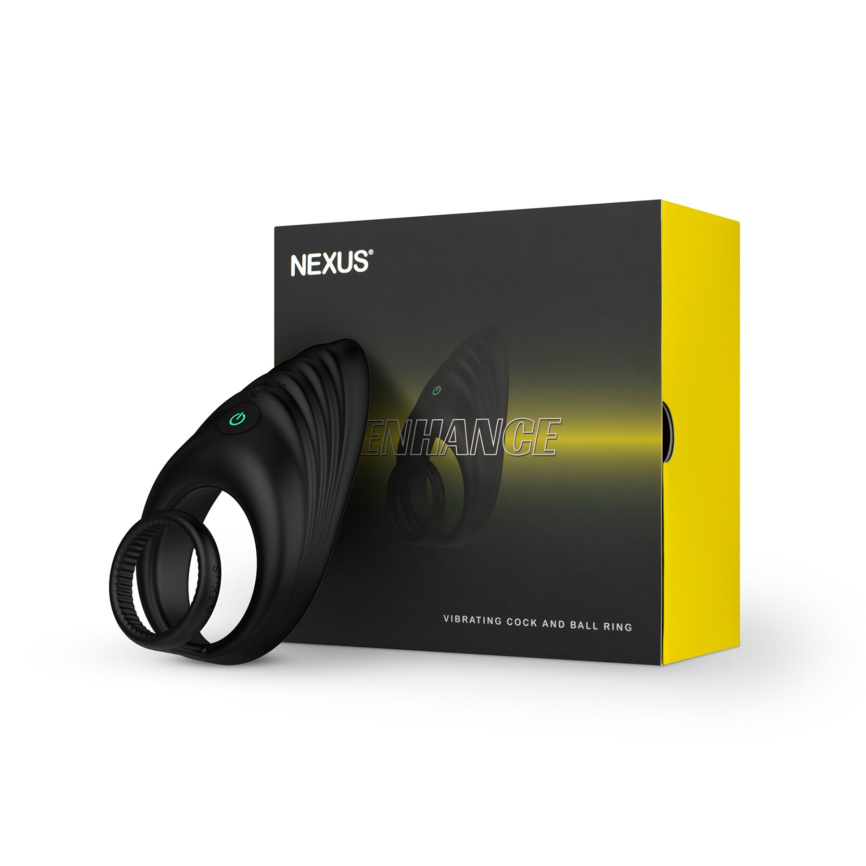 Ерекційне віброкільце Nexus Enhance Vibrating Cock and Ball Ring, подвійне фото 5