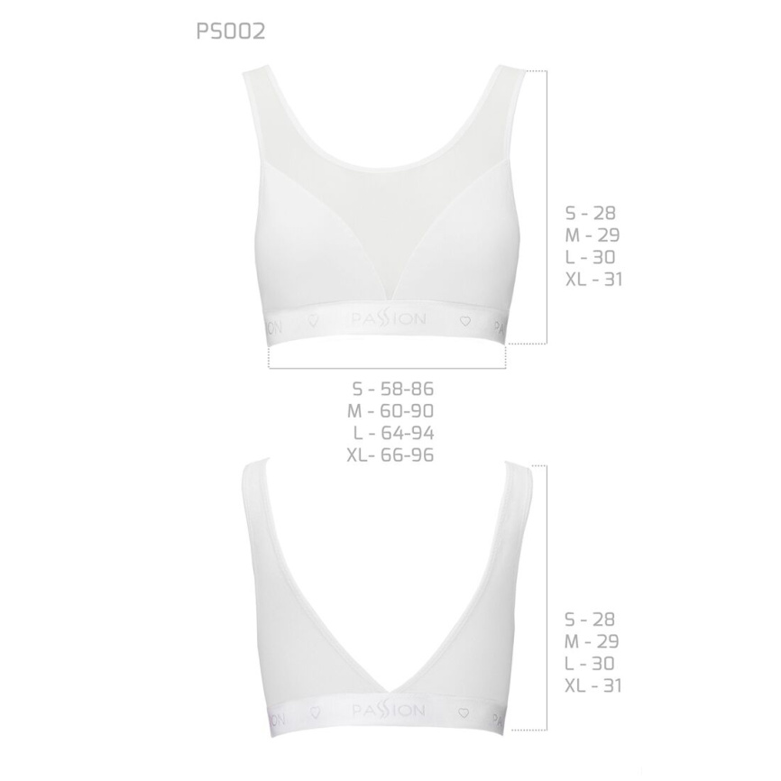 Топ з прозорою вставкою Passion PS002 TOP L, white фото 5