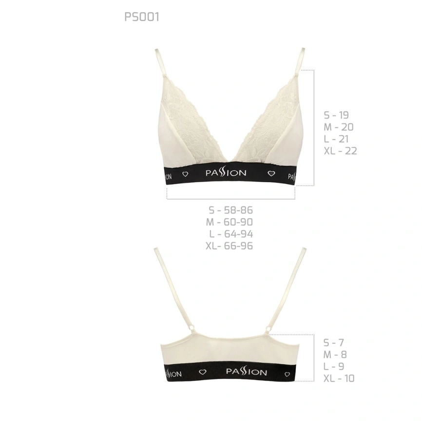 Эластичный топ с кружевом Passion PS001 TOP L, ecru фото 10