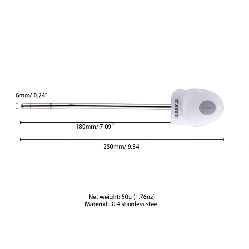 Уретральный зонд LOCKINK SEVANDA Vibrating & E-stim Metal Urethral Sounding - White фото 10