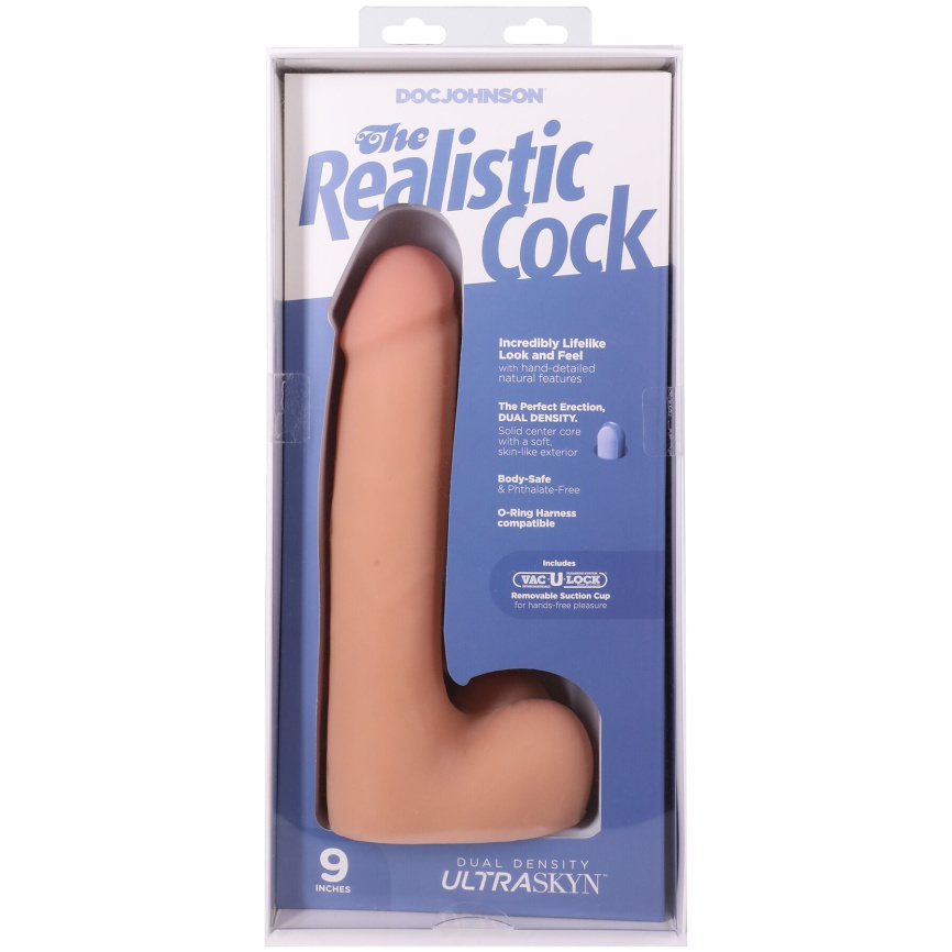 Фалоімітатор Doc Johnson The Realistic Cock ULTRASKYN - 9 Inch with Balls Vanilla фото 10