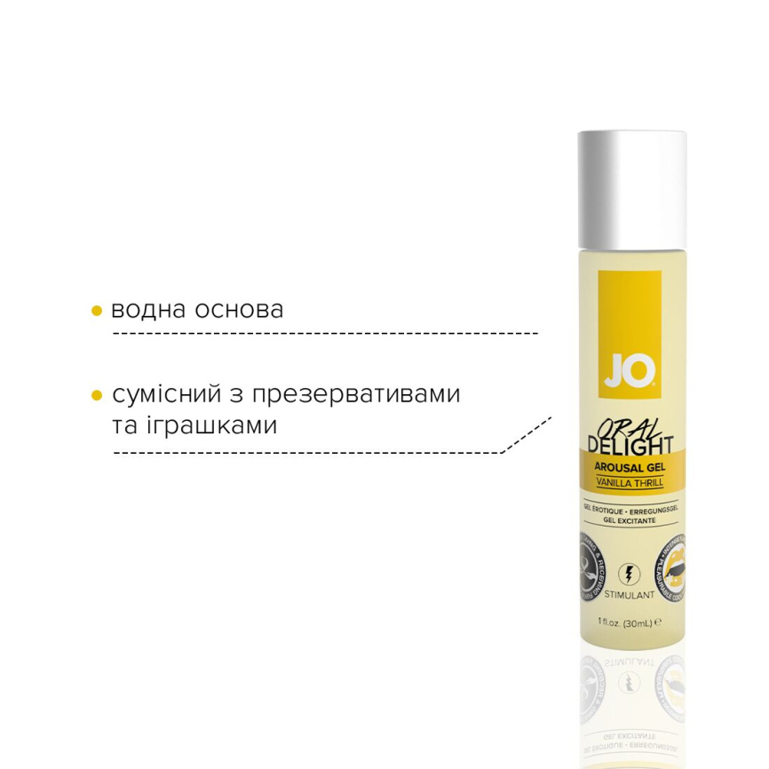 Гель для оральних пестощів JO Oral Delight Vanilla Thrill (30 мл), ефект холод-тепло фото 4