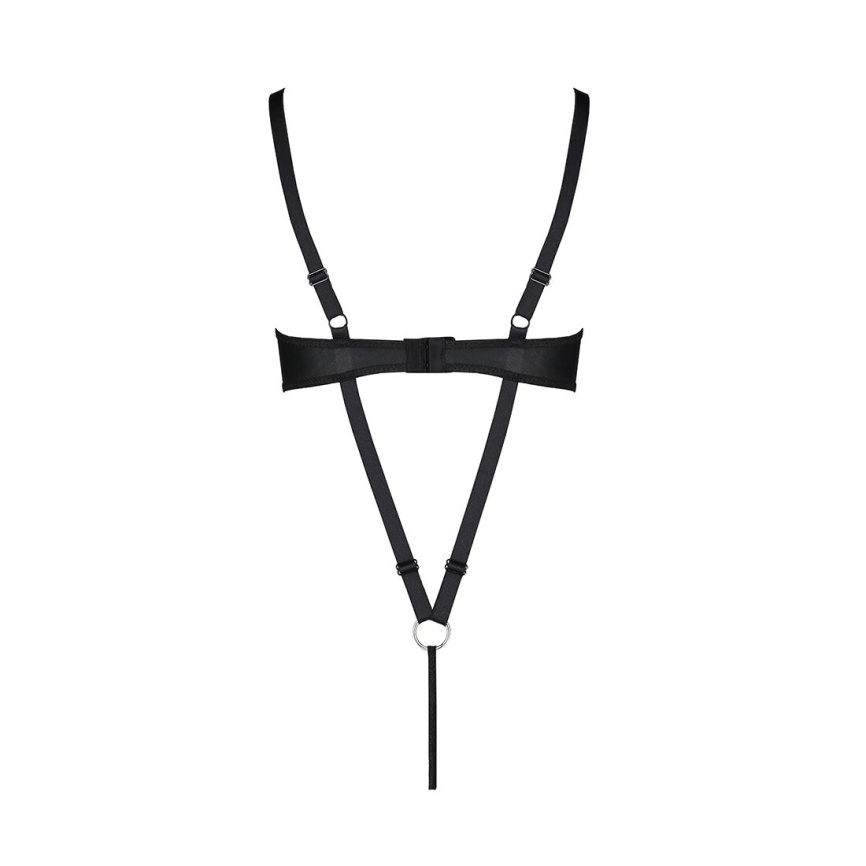 Боді з екошкіри Passion CELINE BODY XXL/XXXL, black, з доступом, відкритий фото 6