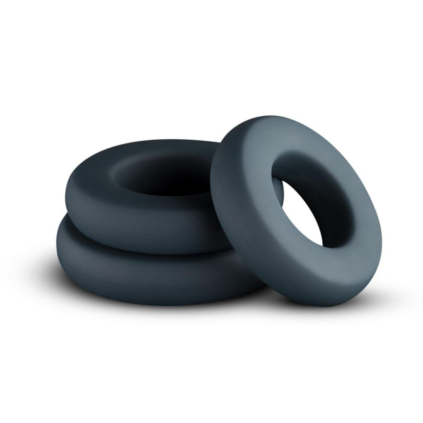 Набір ерекційних кілець Boners 3-Piece Hefty Cock Ring Set, діаметр 3,2 см, 3,8 см та 4,5 см фото 1