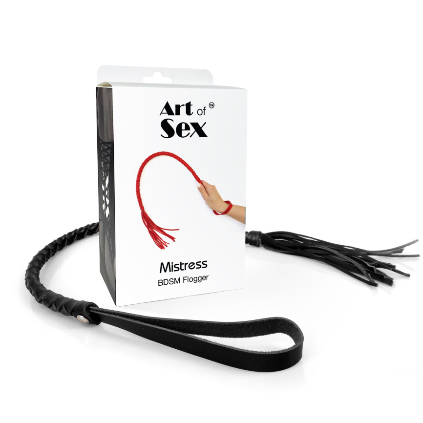 Батіг з екошкіри Art of Sex - Mistress, чорний фото 4